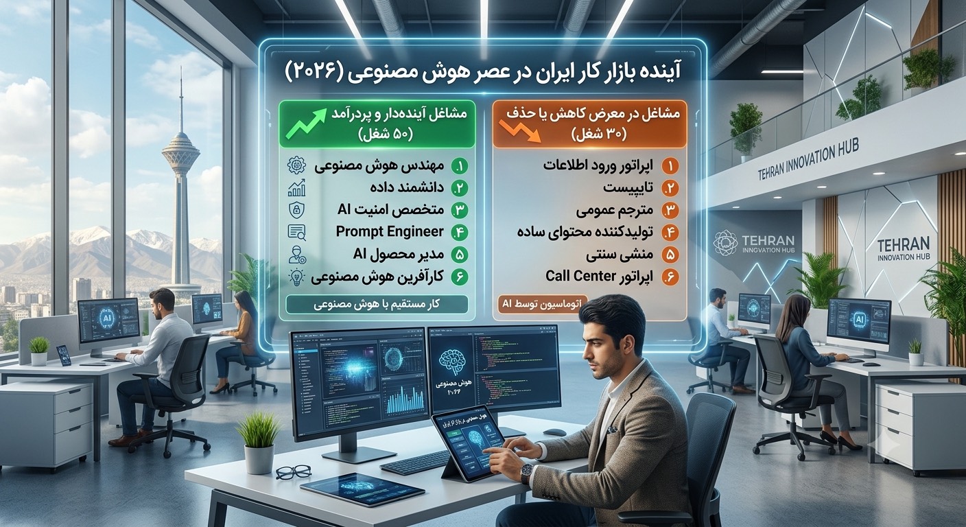 هوش مصنوعی چگونه بازار کار ایران را در سال ۲۰۲۶ تغییر می‌دهد؟